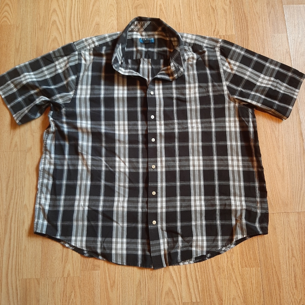 Puritan Big Man 3XL Short Sleeve Button Shirt Plaid - Picture 1 of 2